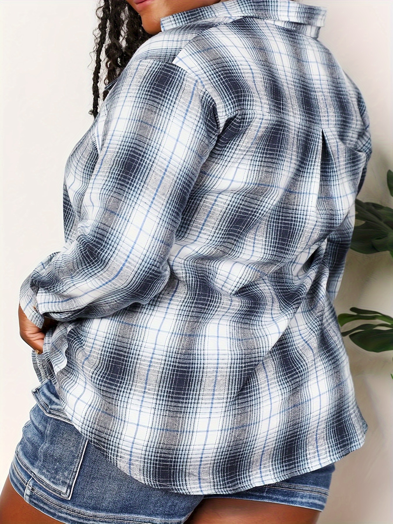 plaid dropped shoulder shirt details 1