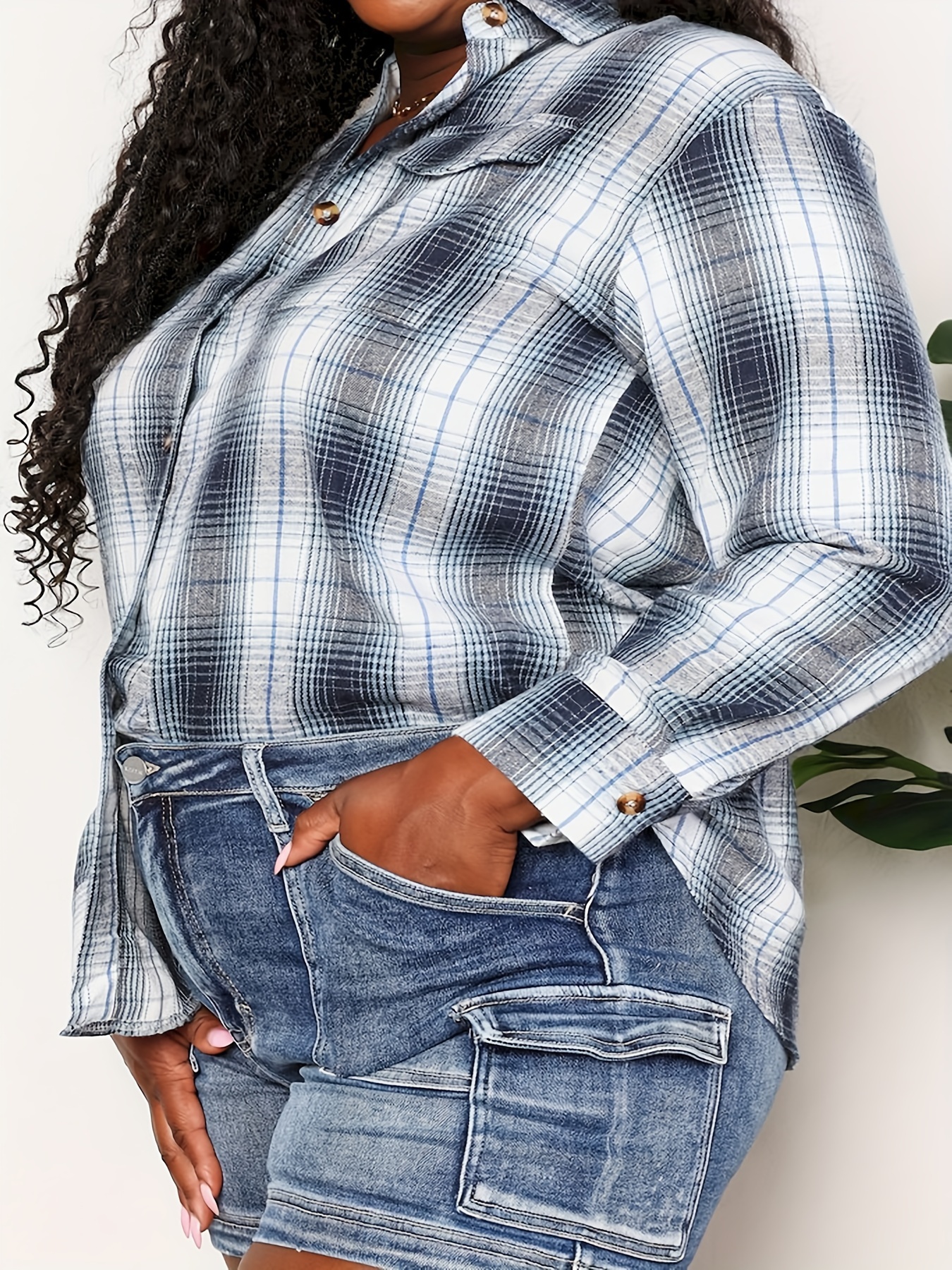 plaid dropped shoulder shirt details 2