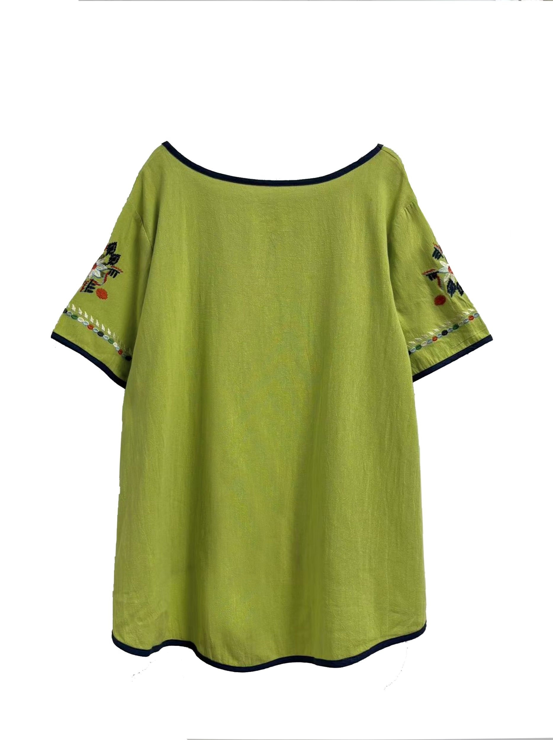 plus size embroidered high low hem blouse boho half sleeve blouse for spring summer womens plus size clothing details 4