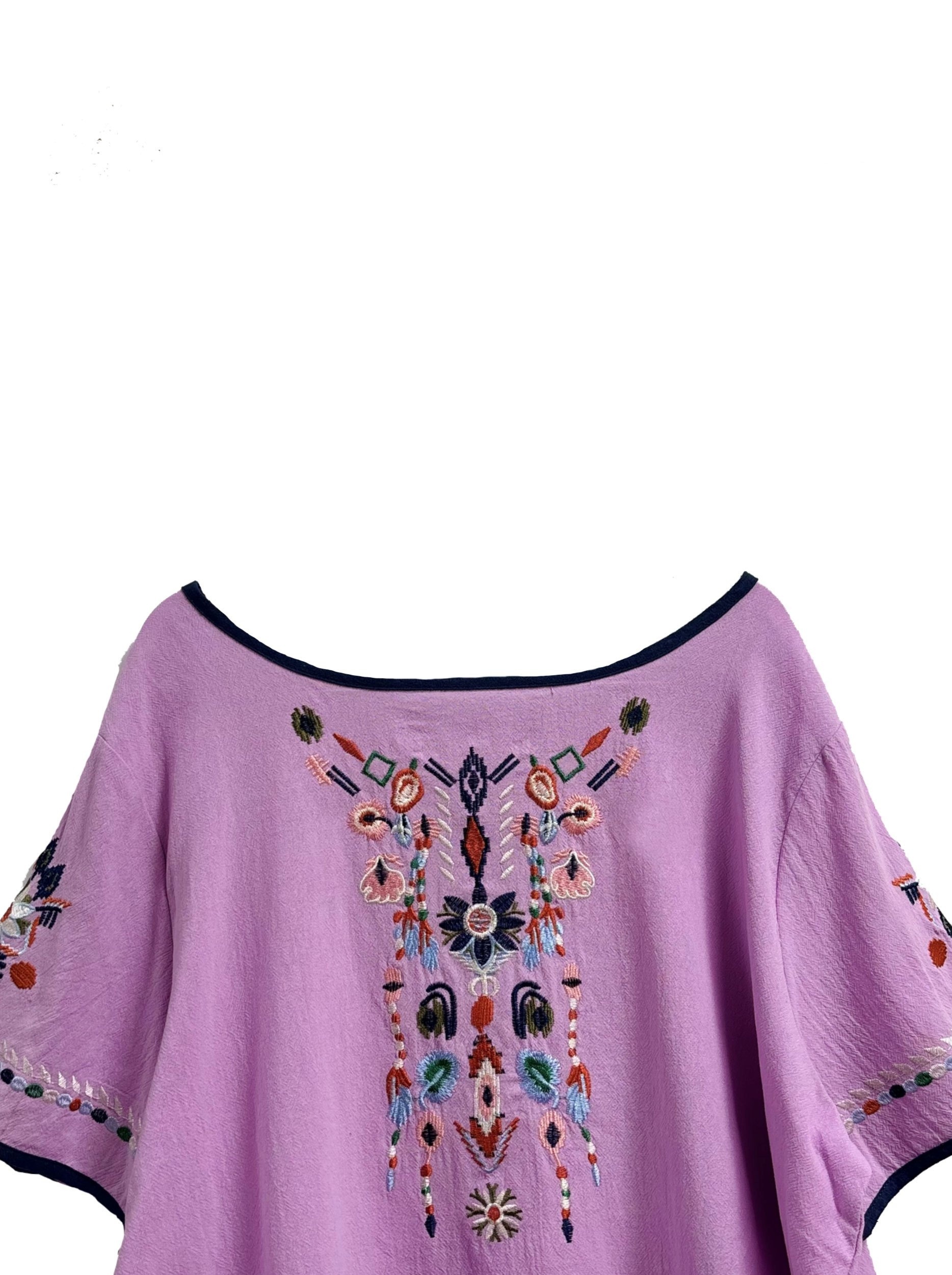 plus size embroidered high low hem blouse boho half sleeve blouse for spring summer womens plus size clothing details 22