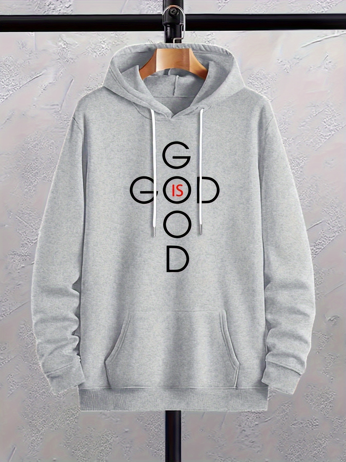 plus size mens god is good graphic print hooded sweatshirt fashion casual hoodies for fall winter mens clothing details 0