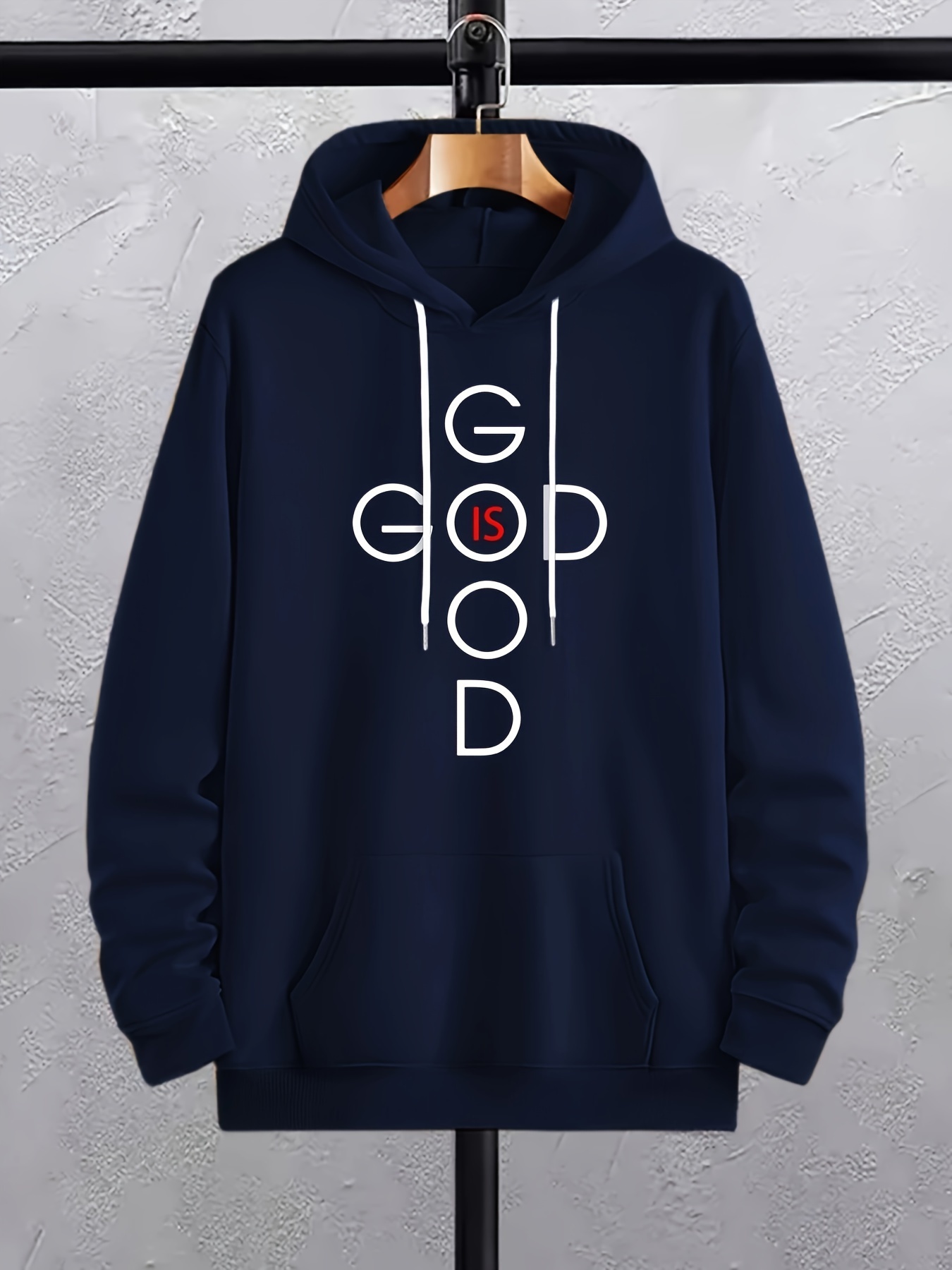 plus size mens god is good graphic print hooded sweatshirt fashion casual hoodies for fall winter mens clothing details 5