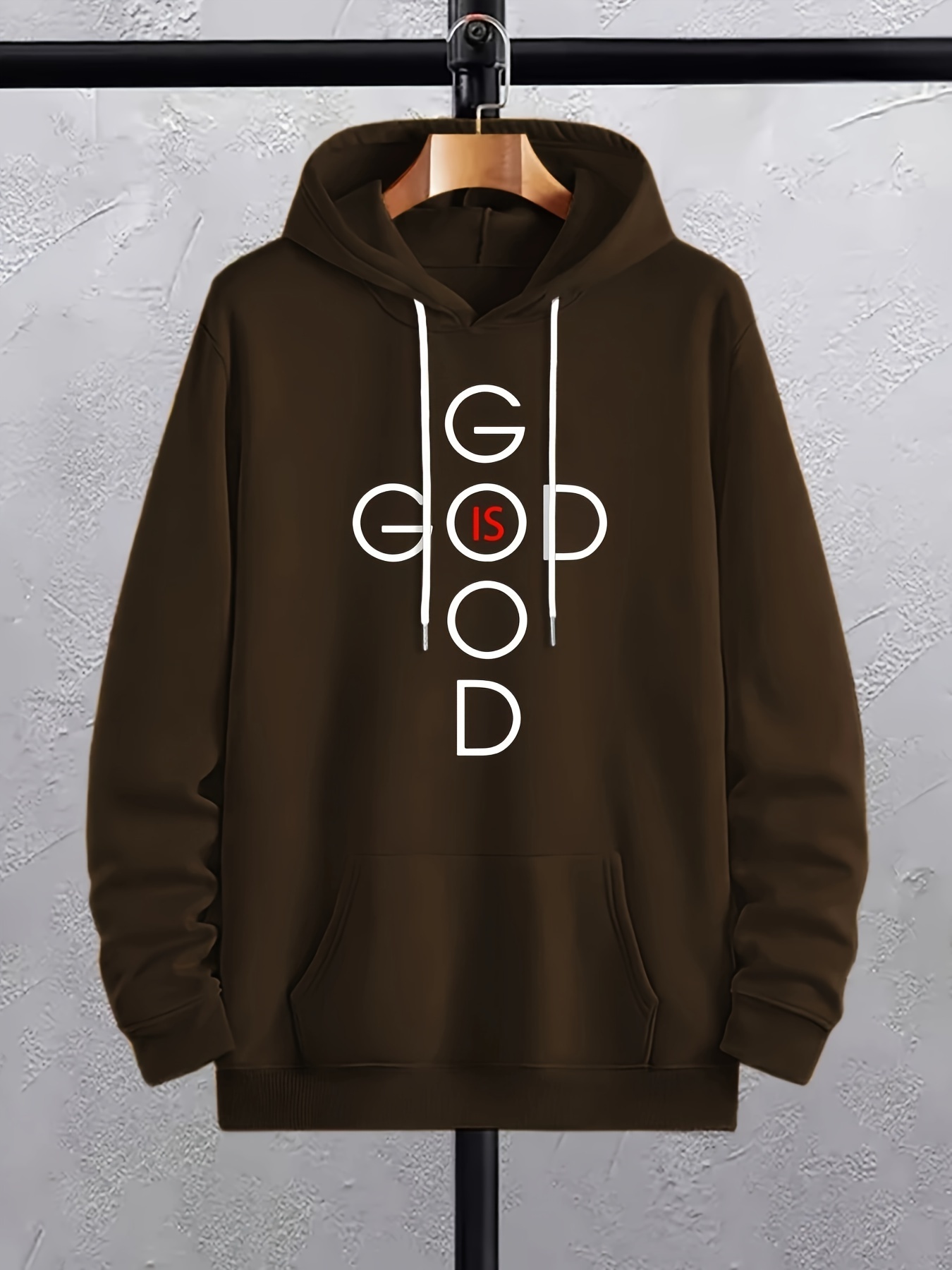 plus size mens god is good graphic print hooded sweatshirt fashion casual hoodies for fall winter mens clothing details 10