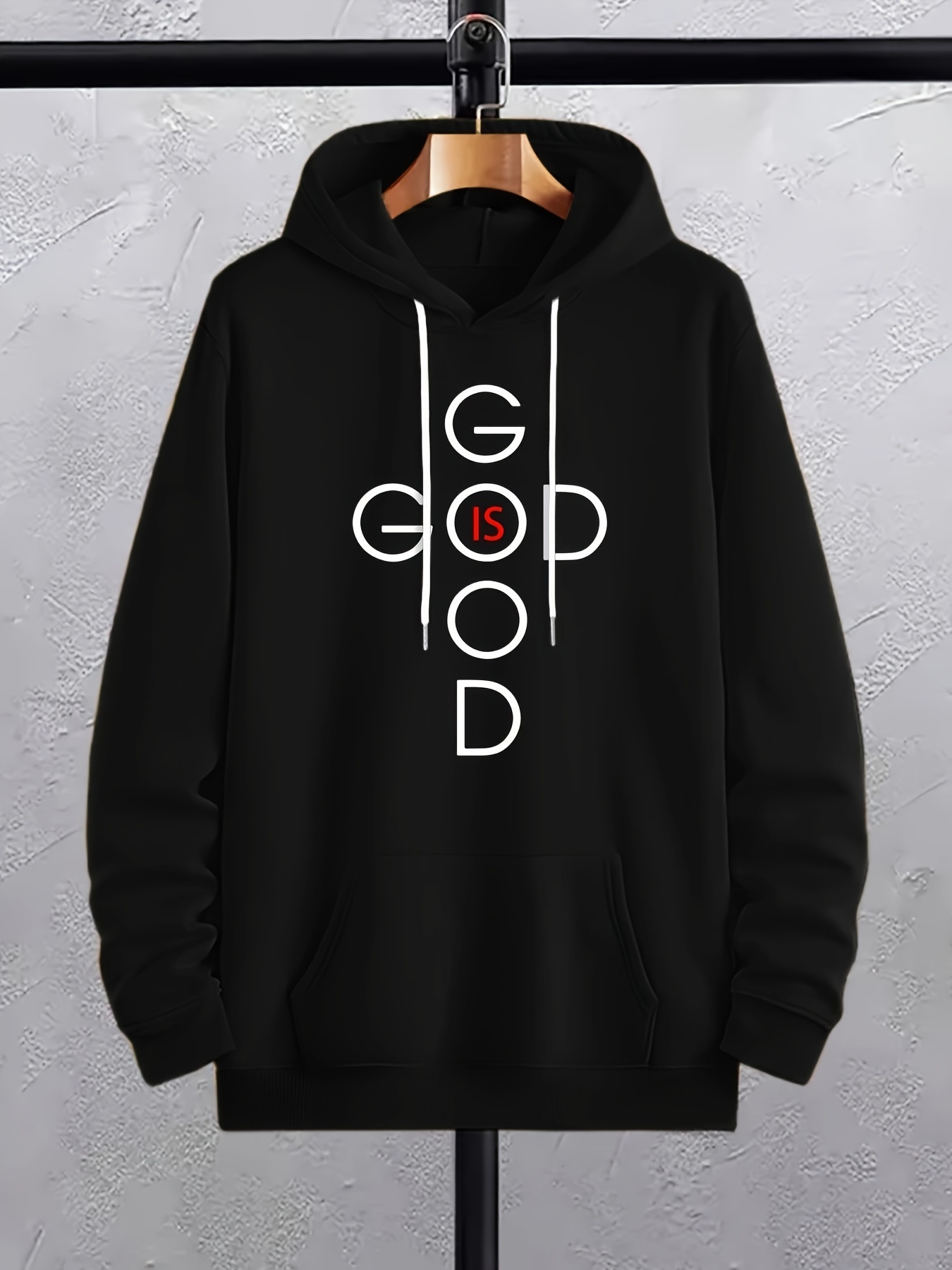 plus size mens god is good graphic print hooded sweatshirt fashion casual hoodies for fall winter mens clothing details 16