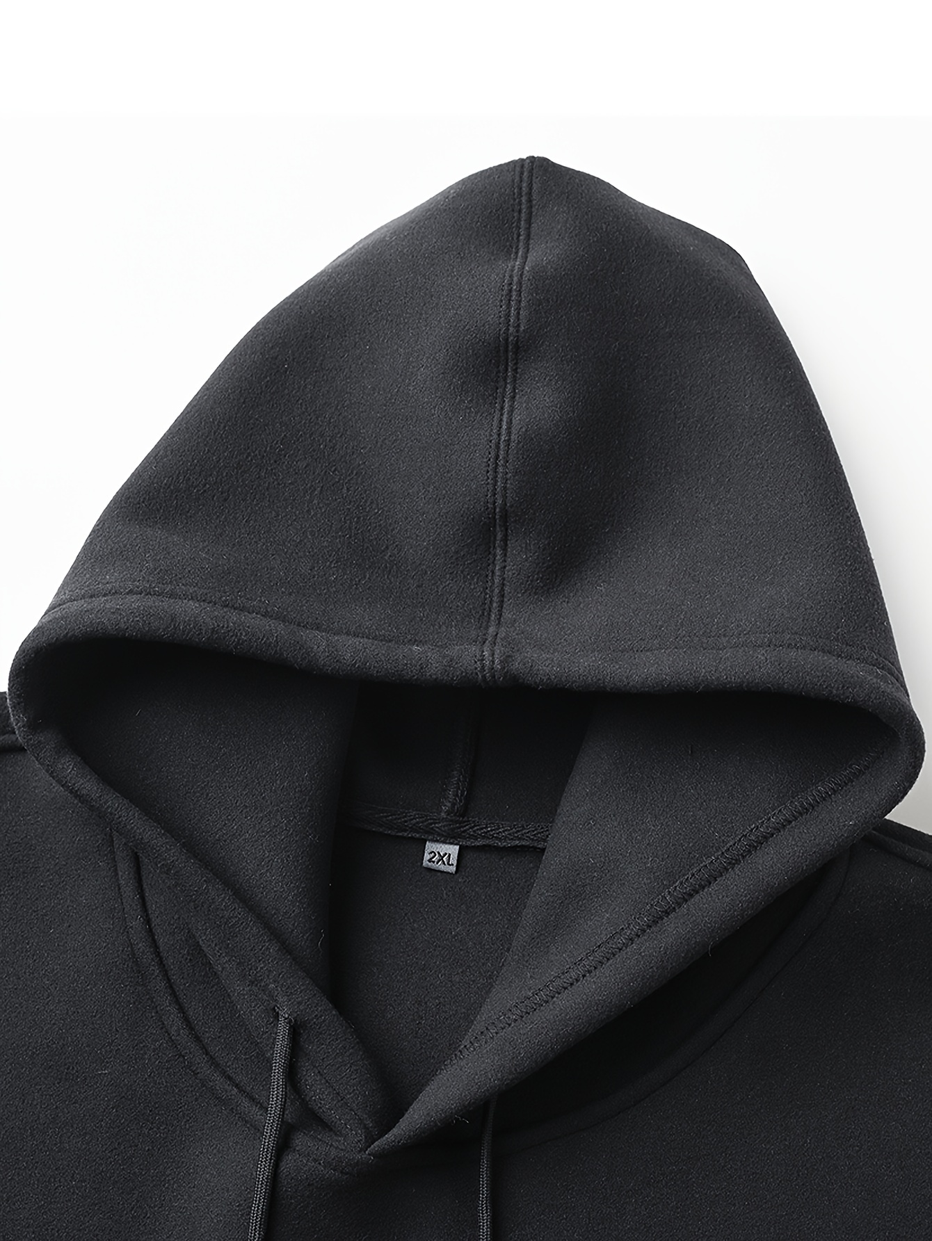 plus size mens solid hooded sweatshirt for spring fall trendy casual hoodies for males details 5