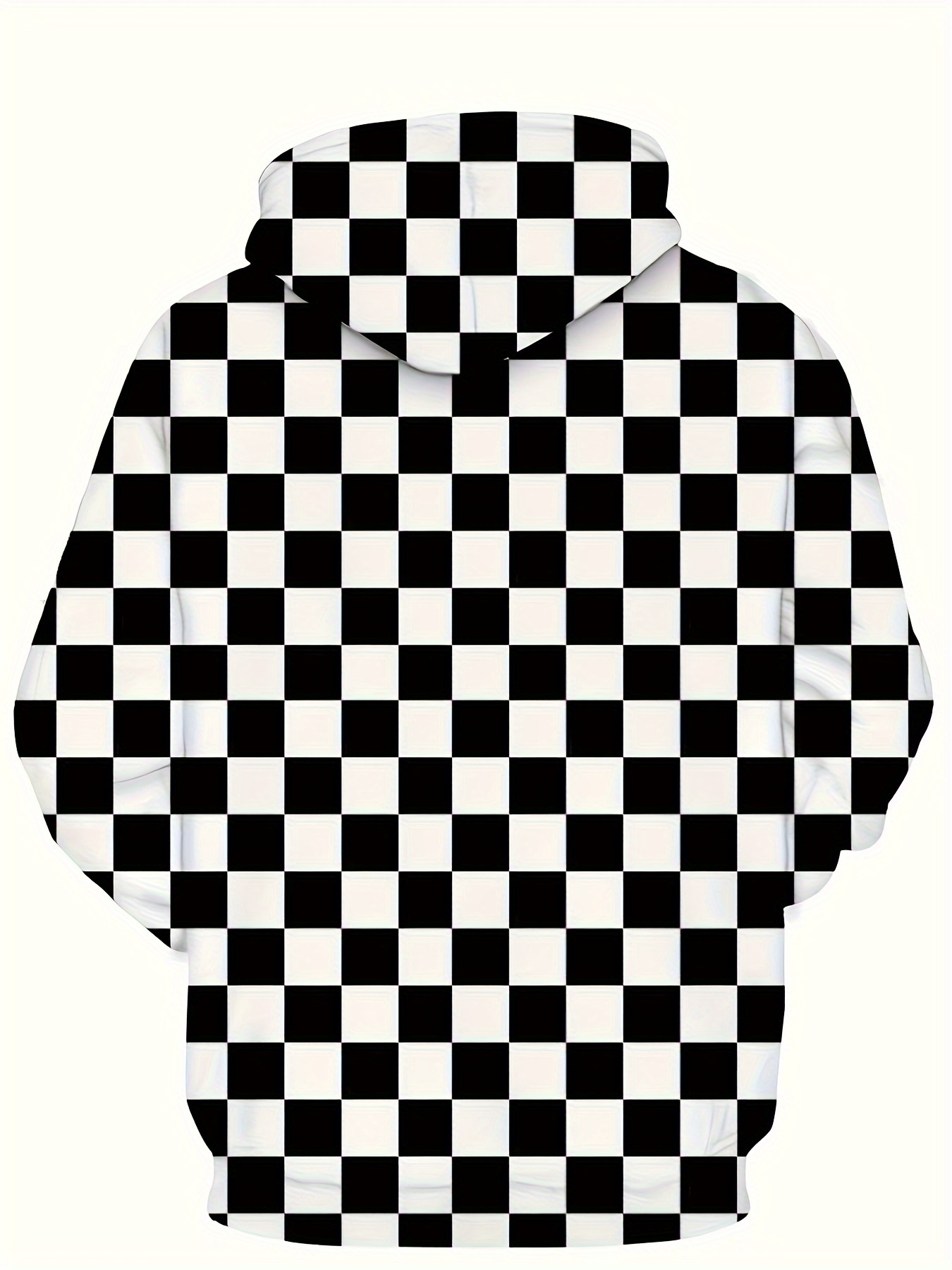 plus size mens checkered hoodies fashion casual hooded sweatshirt for fall winter mens clothing details 1