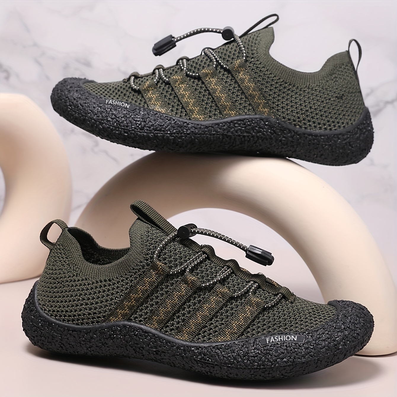 unisex fashion sneakers breathable knit upper non slip rubber sole casual water sports walking shoes couples matching shoes details 0