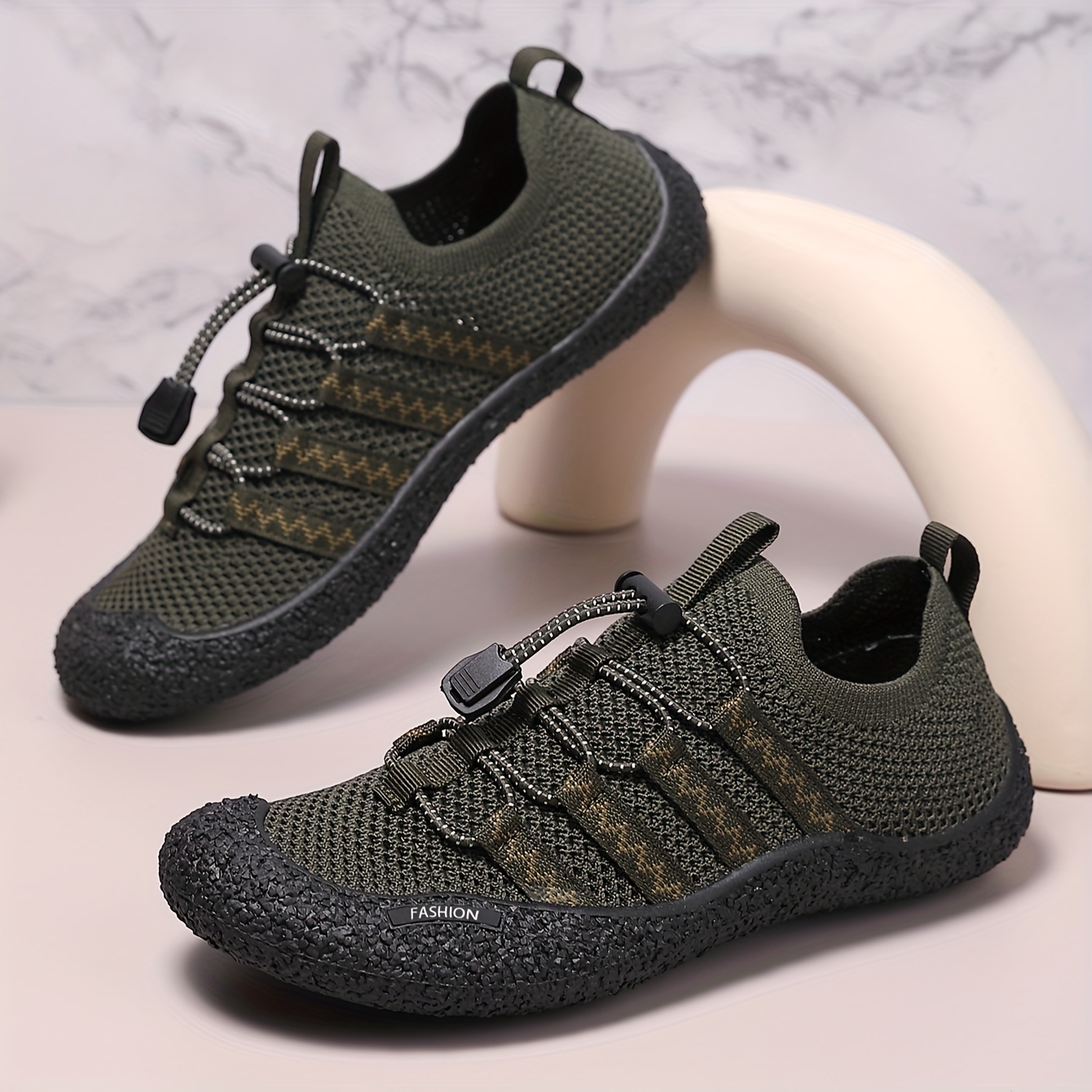 unisex fashion sneakers breathable knit upper non slip rubber sole casual water sports walking shoes couples matching shoes details 1