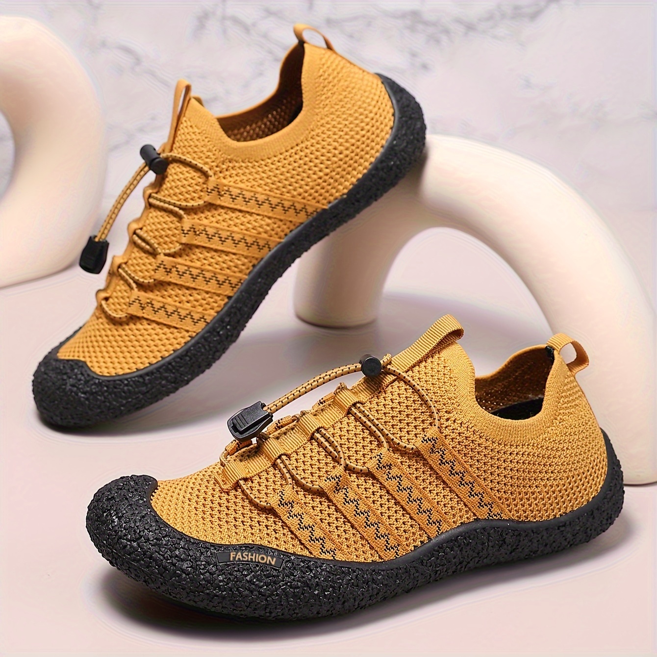 unisex fashion sneakers breathable knit upper non slip rubber sole casual water sports walking shoes couples matching shoes details 2