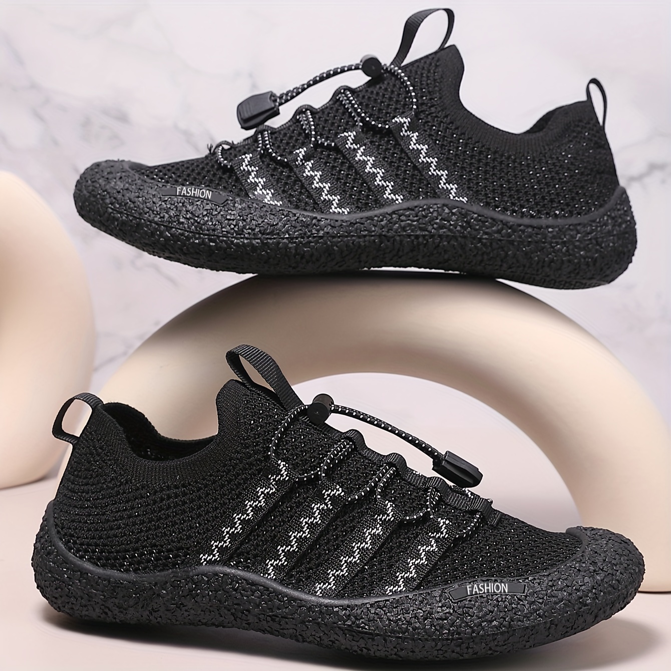 unisex fashion sneakers breathable knit upper non slip rubber sole casual water sports walking shoes couples matching shoes details 4