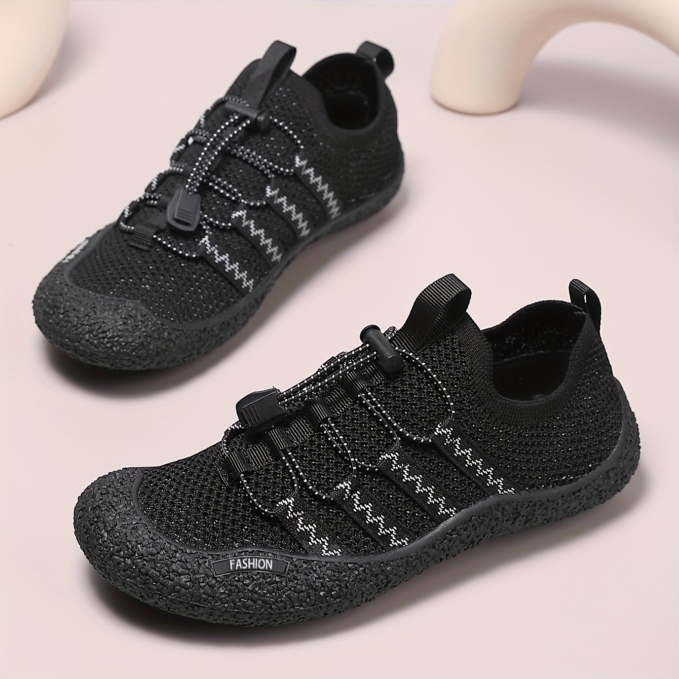 unisex fashion sneakers breathable knit upper non slip rubber sole casual water sports walking shoes couples matching shoes details 5