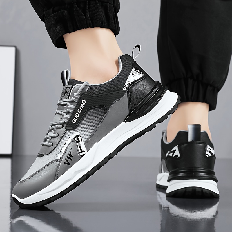 Men s Color Block Trendy Breathable Lace Up Sneakers For Outdoor Jogging Traveling Workout details 6