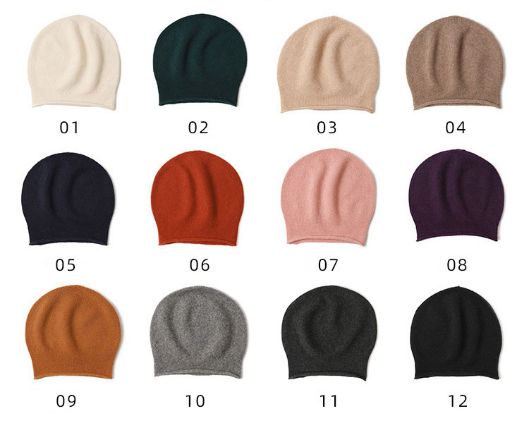 100 pure cashmere beanie women   hats solid color knit   unisex hat for women valentines gifts for her details 1