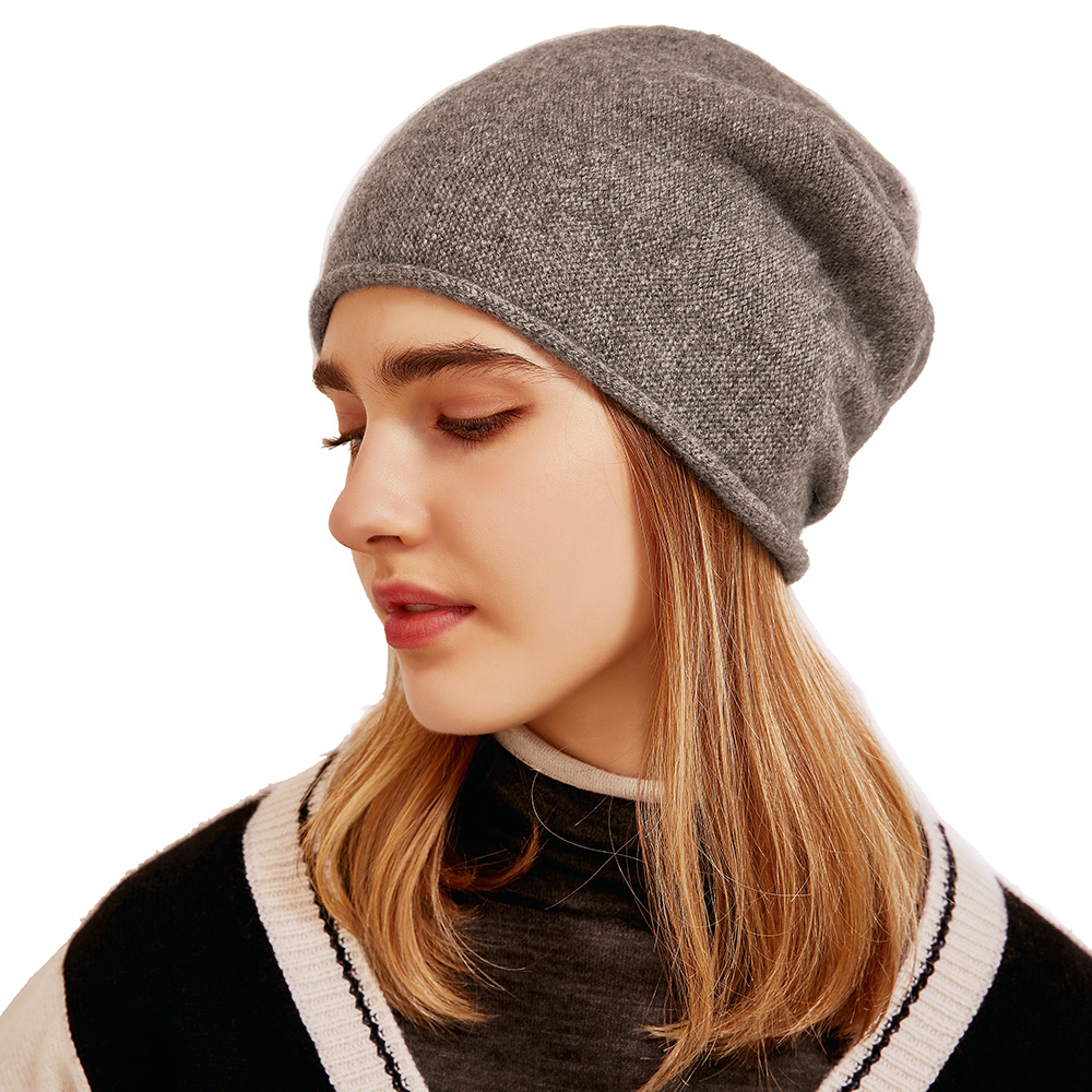 100 pure cashmere beanie women   hats solid color knit   unisex hat for women valentines gifts for her details 2