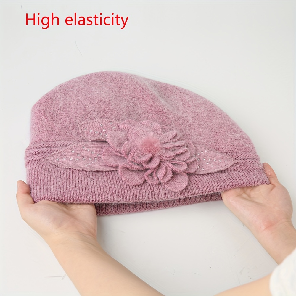 winter warm plush berets thick faux fur ear warmer beret hats classic coldproof beanie for women details 10