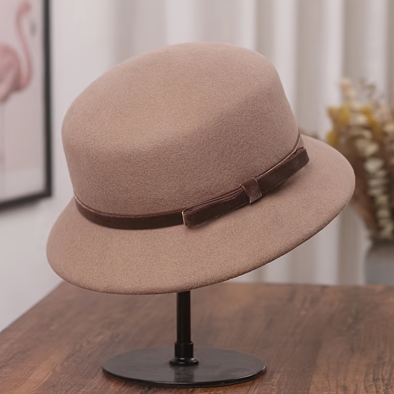 elegant french style 100 wool fedora hat for women autumn winter chic lightweight felt bowknot fisherman cap woven craftsmanship no feathers inelastic details 3